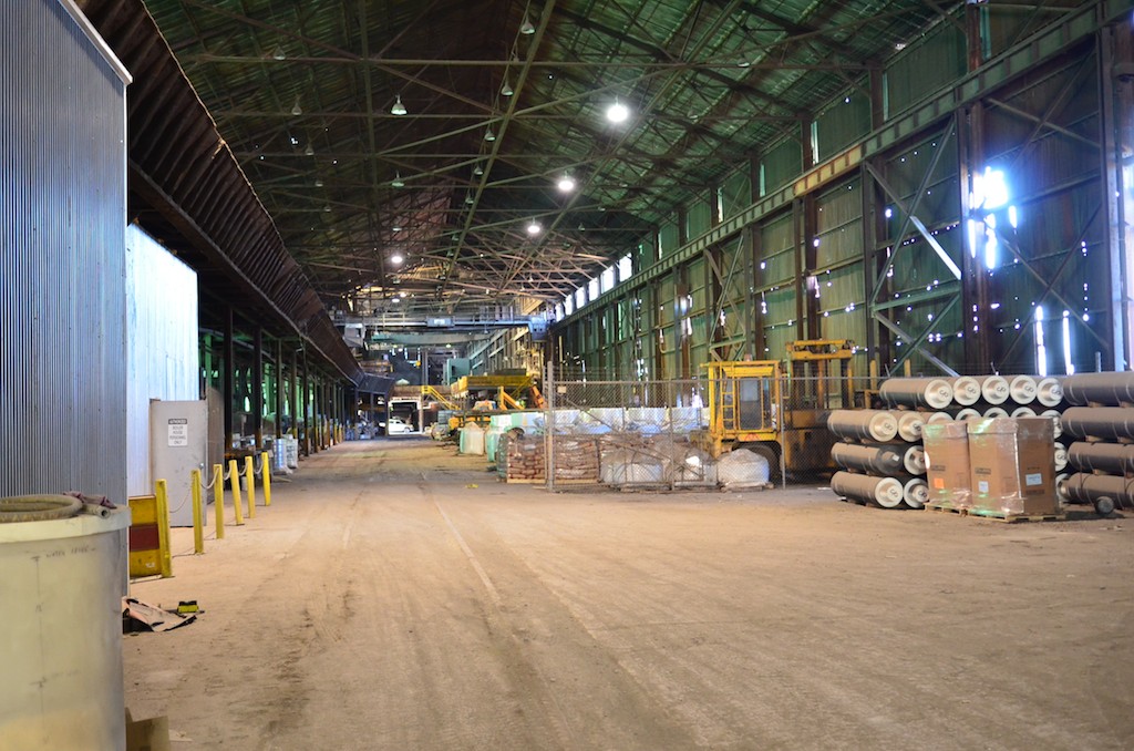Factory floor with equipment