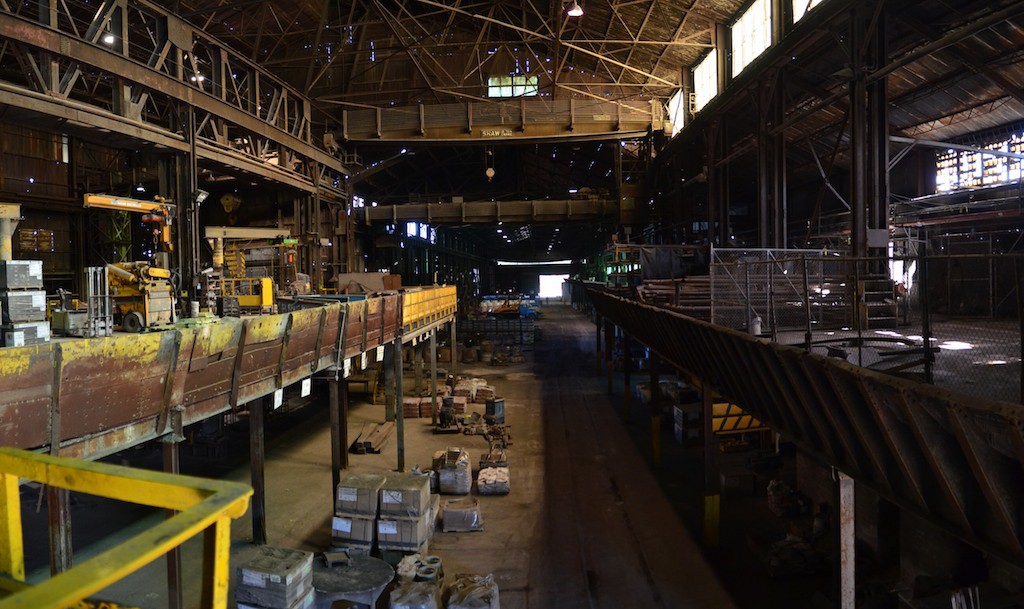 Multi-storied factory with equipment